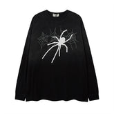 Men Long Sleeve T Shirt Dark Style Personality Spider Print